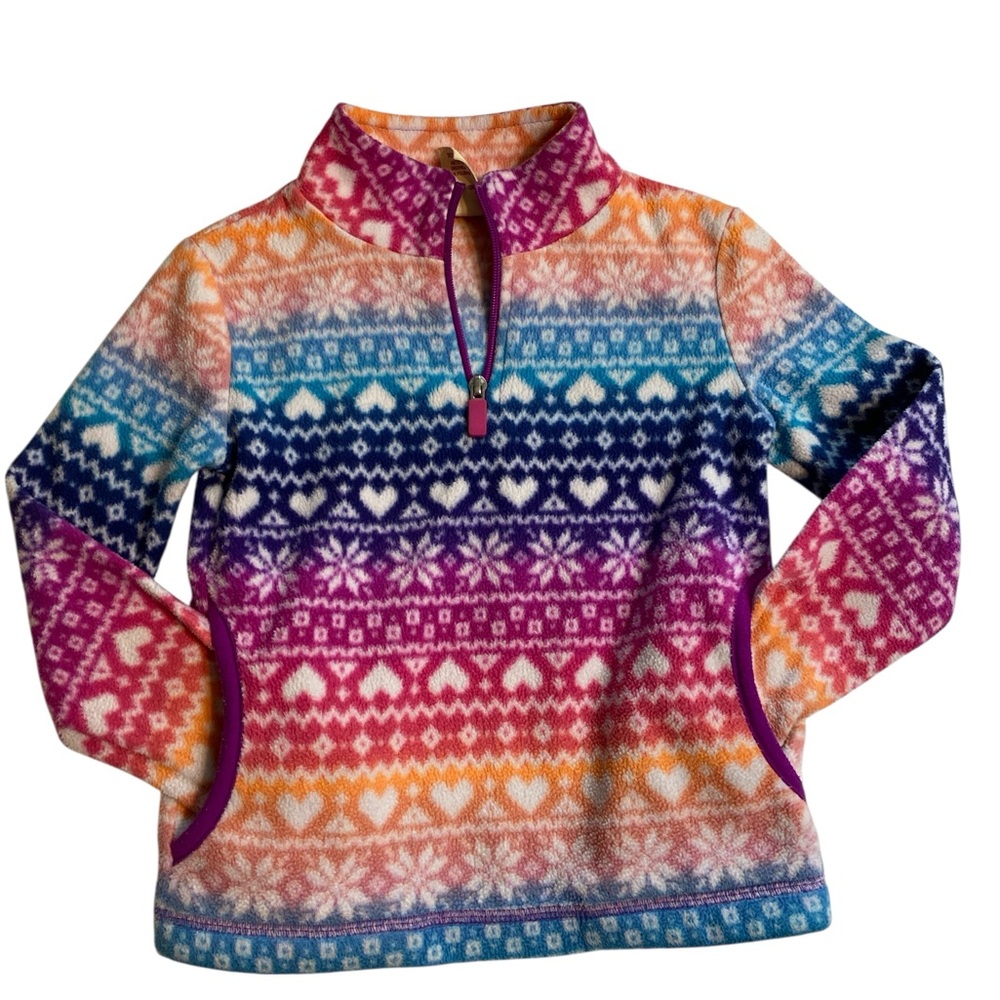 Faded Glory Orange and Purple Fleece Pullover